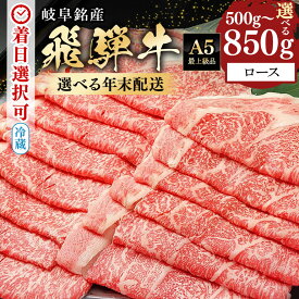 【ふるさと納税】飛騨牛 年末 先行予約 すき焼き しゃぶしゃぶ ロース 500g 850g スライス 国産 冷蔵 A5 霜降り 黒毛和牛 牛肉 肉 お取り寄せ 年末 限定 数量限定 地域限定 特別配送 年越し お正月 日付指定 時間指定 送料無料