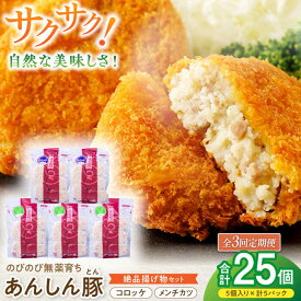 【ふるさと納税】【3回定期便】あんしん豚 コロッケ・メンチカツセット 豚肉 ロース 国産 白川町 / 藤井ファーム[AWAF022]