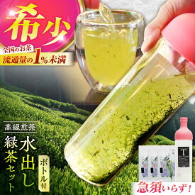 【ふるさと納税】高級煎茶「白川の誉」（100g×3袋）＆フィルターインボトル（750ml）水出し緑茶セット お茶 白川茶 水出しボトル 白川町 / 菊之園[AWAG014]