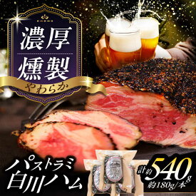 【ふるさと納税】岐阜県産豚使用 パストラミハム 3本セット ハム はむ パストラミ 豚肉 肉 加工品 白川町 / 白川町農業開発[AWAH006]