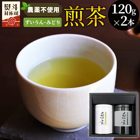 【ふるさと納税】農薬不使用！煎茶 ギフト NO.15 （ずいうん120g＋みどり120g 計240g） 敬老の日 お茶 常磐園 ずいうん みどり 日本茶 緑茶 煎茶 茶葉 白川茶 美濃白川茶 一番茶 春摘み 大容量 岐阜県 東白川村 お取り寄せ 贈答用 プレゼント ギフトセット