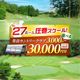 【ふるさと納税】【有効期限1年間】〈券種が選べる〉美岳カントリークラブ ゴルフ場利用券 3千円～3万円分 レストラン利用可 土日祝OK 27ホール 名古屋から60分 岐阜県 御嵩町 コンペ チケット ゴルフプレー券 ゴルフチケット ゴルフ場 東海 施設利用券[AVAM005]