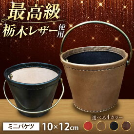 【ふるさと納税】職人 が作る 革製品 ! 日本製 栃木レザー ミニバケツ 小物入れ / コンパクト ミニ / 岐阜県 御嵩町 / 木村裕三[AVBJ003]