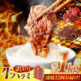 【ふるさと納税】【12回定期便】【訳あり】味付けハラミ 1kg(250g×4パック) / ハラミ 牛肉 焼肉 / 御嵩町 / 馬力家[AVBO044]