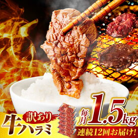 【ふるさと納税】【12回定期便】【訳あり】味付けハラミ 1.5kg(250g×6パック) / ハラミ 牛肉 焼肉 / 御嵩町 / 馬力家[AVBO047]