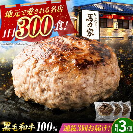 【ふるさと納税】【3回定期便】馬力家特製 超ハンバーグ 3個 / 肉 牛肉 ハンバーグ / 御嵩町 / 馬力家[AVBO063]