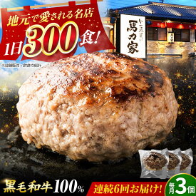 【ふるさと納税】【6回定期便】馬力家特製 超ハンバーグ 3個 / 肉 牛肉 ハンバーグ / 御嵩町 / 馬力家[AVBO064]