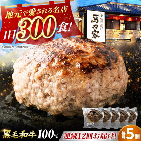 【ふるさと納税】【12回定期便】馬力家特製 超ハンバーグ 5個 / 肉 牛肉 ハンバーグ / 御嵩町 / 馬力家[AVBO068]