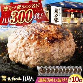 【ふるさと納税】【3回定期便】馬力家特製 超ハンバーグ 10個 / 肉 牛肉 ハンバーグ / 御嵩町 / 馬力家[AVBO069]