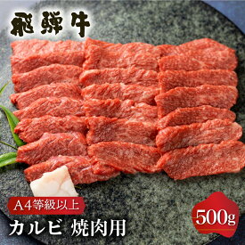 【ふるさと納税】白川郷 飛騨牛 カルビ（バラ肉）焼肉用 500g 牛肉 国産 焼き肉 A4等級以上 A4 A5 等級 高山米穀 岐阜県 白川村 贅沢 冷凍 15000円 [S335]