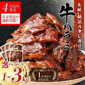 【ふるさと納税】【内容量が選べる】【4日以内発送】【年末発送】の選択可能 秘伝のタレ漬け牛ハラミ 大容量 1kg～3kg（500g×2～6パック）【配送不可：離島】◆小分けパック サガリ にく やわらか 牛肉 肉 焼肉 コスパ 牛丼 手軽 ランキング ホルモン 味付き 数量限定