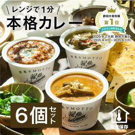 【ふるさと納税】レンジで1分 野菜をMOTTO スープ カレー 3種 6個セット レトルト インスタント 国産 ダイエット ベジMOTTOスープ 具だくさん 時短 手軽◆ | 贅沢カレー 常温保存 ストック グリーンカレー チリコンカンカレー 野菜スープカレー ランチ 軽食 夜食 野菜 時短