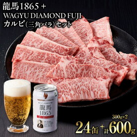 【ふるさと納税】龍馬1865＋WAGYU DIAMOND FUJI カルビ(三角バラ) 300g×2【配送不可：沖縄県・離島】 | ビール ノンアルコール ノンアル 和牛 焼肉 カルビ 三角バラ 高級牛肉 国産牛 お取り寄せ グルメ 贅沢 バーベキュー BBQ 家庭用 ギフト 贈答用 冷凍