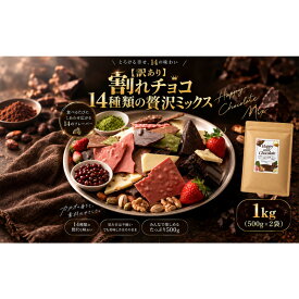 【ふるさと納税】【訳あり】割れチョコ 14種類の贅沢ミックス 1kg(500g×2袋)詰合せ 福袋 ご褒美●