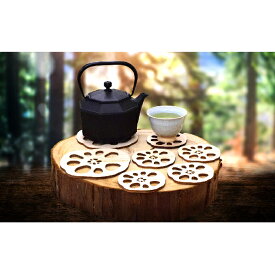 【ふるさと納税】天竜ひのきコースター大・小（レンコン5枚） 雑貨 日用品