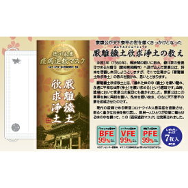 【ふるさと納税】徳川家康『疫病退散マスク』7枚入×8箱（合計56枚）国産不織布 個包装　【 衛生用品 使い捨て 不織布マスク レギュラー BFE 99％ VFE PFE 】　お届け：入金確認後2週間以内に配送