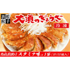 【ふるさと納税】浜松餃子 大須のぎょうざ［ 浜松ぎょうざ にんにくマシマシ！元気回復！＜ スタミナ味 ＞］× 5袋（1袋20個入、合計100個） 惣菜 冷凍 冷凍ギョーザ 夕飯 つまみ 中華 ヘルシー ジューシー 手作り餃子