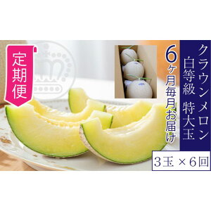 【ふるさと納税】【6ヶ月定期便】クラウンメロン【並(白等級)】特大玉(1.5kg前後)3玉入り