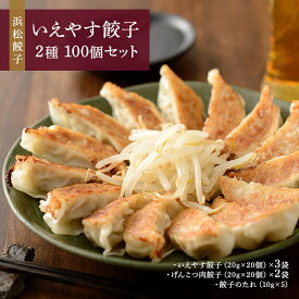 【ふるさと納税】「浜松餃子」いえやす餃子 2種 100個セット【配送不可：離島】 惣菜 冷凍 冷凍餃子 食べ比べ あっさり 肉餃子 ジューシー おかず つまみ