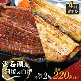 【ふるさと納税】うなぎ 定期便 3ヶ月毎 浜名湖 国産 鰻蒲焼 約110g×2尾 鰻白焼 約110g×2尾 交互に計4回 小分け うなぎ蒲焼 白焼 食べ比べ 浜名湖うなぎ 国産うなぎ 惣菜 おかず ギフト 贈答 土用の丑の日 丑の日 蒲焼き 鰻 冷凍 冷凍配送 静岡 浜松市 定期 4回