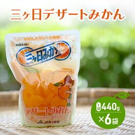 【ふるさと納税】三ヶ日デザートみかん 440g（固形量220g）×6袋 みかん ミカン 青島みかん やさしい甘さ シロップ おやつ デザート ジュース ゼリー かき氷シロップ 静岡 浜松市