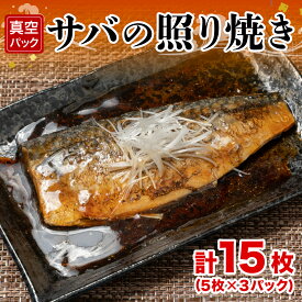 【ふるさと納税】 サバ 鯖 照り焼き 5枚 3パック 計15枚 真空 湯煎のみ 温めるだけ 冷凍 さば 魚 惣菜 おかず 骨なし 簡単調理 レトルト 和食 おつまみ 干物 常備食 お弁当 真空パック 真空包装 さばの照り焼き 鯖の照り焼き 沼津市 静岡県