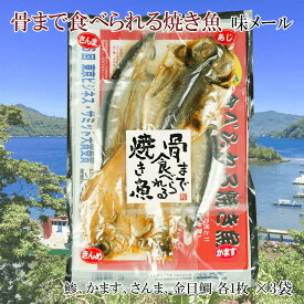 【ふるさと納税】 焼き魚 焼魚 骨まで食べられる 味メール 各4種 3袋 アジ かます さんま 金目鯛 国産 干物 保存食 ギフト プレゼント 贈り物 贈答用