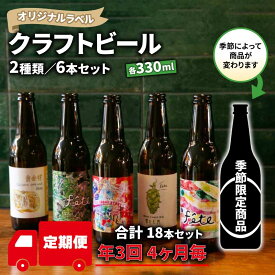 【ふるさと納税】 定期便 年 3回 クラフト ビール 330ml 6本 セット 2種 地ビール お酒 ギフト 贈答品 ご当地 瓶ビール 飲み比べ 国産 プレゼント バーベキュー BBQ 特産品 人気 おすすめ 詰め合わせ 季節限定 沼津市 静岡県