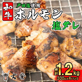【ふるさと納税】 和牛 ホルモン ミックス 小分け パック 1.2kg 300g 4パック 塩ダレ タレ付き 焼肉 冷凍食品 簡単調理 焼くだけ BBQ バーベキュー ギフト 贈り物 おつまみ 酒の肴 牛肉 国産牛 戸田 塩 ランキング 人気 美味しい グルメ 沼津市 静岡県