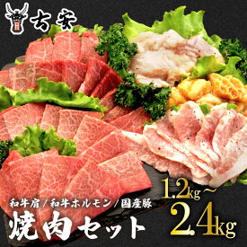 【ふるさと納税】 焼肉 セット 1.2kg～2.4kg 和牛 肩肉 ホルモン トントロ 牛 豚 味噌 塩 バーベキュー 古安 BBQ 国産牛 国産豚 ギフト 贈り物 プレゼント 食べ比べ 家族 パーティー おうち時間 食材 お取り寄せ グルメ 沼津市 静岡県