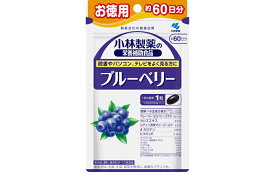 【ふるさと納税】小林製薬 ブルーベリー サプリメント　小林製薬「ブルーベリー」お徳用　60粒　60日分 健康食品 加工食品 栄養補助食品　送料無料 静岡県 富士宮市