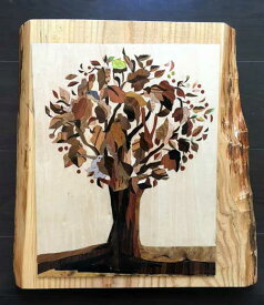 【ふるさと納税】伊豆・伊東 森のぞうがん美術館 木の象嵌作品「ふくらむ木」 1枚