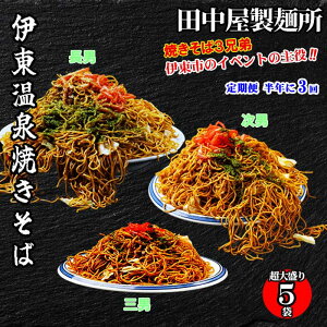 G3*【ふるさと納税】【定期便 全3回】おうちで簡単 伊東温泉焼きそば三兄弟 5袋セット(レンジ調理用) 半年に3回