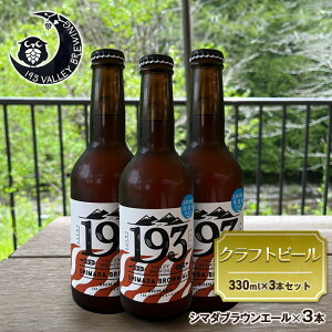 【ふるさと納税】193 クラフトビール シマダブラウンエール 3本セット クラフトビール ご当地ビール ローカルビール 地ビール お酒 ビール ビアホップおおいがわ イクミバレーブリューイン