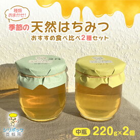 【ふるさと納税】種類おまかせ！季節の天然はちみつ おすすめ食べ比べ2種セット（中瓶220g×2個）ハチミツ 蜂蜜 セット 島田市 静岡県