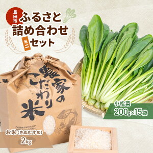 【ふるさと納税】小松菜 お米(きぬむすめ) 詰め合わせ セット3 野菜 やさい こまつな 旬 国産 米 こめ コメ 産地直送 詰合せ 静岡県 島田市 お届け:2025年11月1日〜2026年3月31日まで