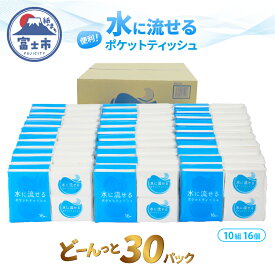【ふるさと納税】【レビューキャンペーン】 水に流せるポケットティッシュ 16個×30パック 計480個 便利 普段使い 旅行 アウトドア イベント 登山 【配送不可地域：沖縄本島・離島】 [sf068-013]