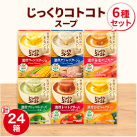 【ふるさと納税】ポッカサッポロ　じっくりコトコトスープ　24箱セット(6種×各4箱)_ インスタントスープ カップスープ スープ 朝食 ランチ 手軽 お弁当 時短 即席 ポタージュ 詰め合わせ 人気 24箱 送料無料 【1176603】