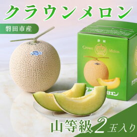 【ふるさと納税】静岡県磐田市 クラウンメロン 山等級 約1.3kg×2個【配送不可地域：離島・北海道・沖縄県】【1640723】