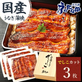 【ふるさと納税】浜名湖養鰻125年の最高傑作「でしこ」!浜名湖・うなぎのたなかの国産カット蒲焼3枚※合計330g程度【配送不可地域：離島】【1664702】
