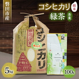 【ふるさと納税】磐田産コシヒカリ5kgとお茶100gのセット【1429075】