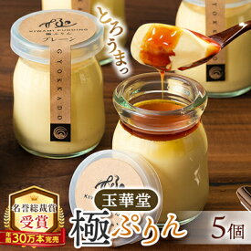 【ふるさと納税】【名誉総裁賞受賞】とろける玉華堂の極ぷりん5個入_ プリン スイーツ 洋菓子 菓子 おやつ おかし 玉華堂 極ぷりん 冷蔵 おすすめ 人気 送料無料 贈答 ギフト プレゼント 【配送不可地域：離島・北海道・沖縄県・東北・中国・四国・九州】【1560979】