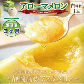 【ふるさと納税】【毎月定期便】アローマメロン1玉(約1.0kg以上/玉)【静岡高級マスクメロン】 全3回_ メロン めろん アローマメロン 定期便 化粧箱 果物 くだもの フルーツ デザート ギフト 産地直送 静岡県 送料無料 【配送不可地域：離島・北海道・沖縄県】【4051488】
