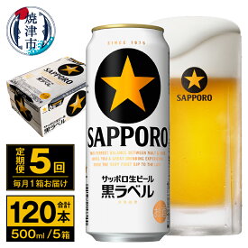 【ふるさと納税】 定期便 ビール サッポロ 黒ラベル 焼津 【定期便 5回】 サッポロビール 黒ラベル 500ml×24本(1箱) T0037-2005