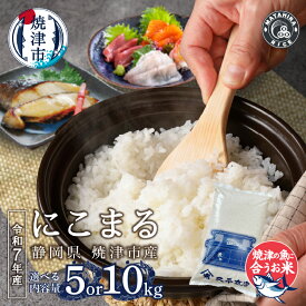 【ふるさと納税】 【選べる内容量】 米 白米 令和7年産 にこまる 5kg 10kg (5kg×2) 老舗米屋 5つ星お米マイスター 厳選 焼津の魚に合う ごはん 焼津 a13-131 a26-032