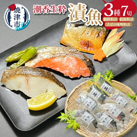 【ふるさと納税】 漬魚 銀鱈 紅鮭 鯖 詰合せ 魚 冷凍 粕漬 味噌粕漬 酒肴 天然 個包装 焼津 計7切 a10-954