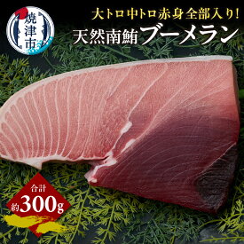 【ふるさと納税】 まぐろ 天然 南マグロ 大トロ 中トロ 赤身 約300g ブーメラン 魚 冷凍 焼津 a11-158