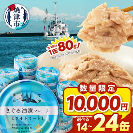 【ふるさと納税】 【選べる内容量】 数量限定 ツナ 缶詰 ツナ缶 きはだまぐろ 80g 14缶 24缶 常温保存 非常食 アウトドア キャンプ おつまみ 焼津 8000円 10000円 a08-010 a10-1291