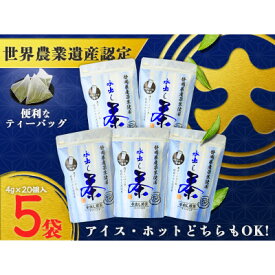 【ふるさと納税】希少品種茶こみなみ「水出し煎茶ティーバッグ詰合せ」(4g×20)×5袋_ 煎茶 お茶 緑茶 ティーバッグ 静岡茶 掛川茶 茶葉 静岡県 掛川市 送料無料 【配送不可地域：離島・沖縄県】【1652804】