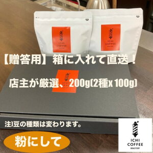 【ふるさと納税】【贈答用】自家焙煎 店主厳選スペシャルティコーヒー 200g(100g×2種) 粉(中細挽き)【配送不可地域:離島・沖縄県】【1668220】